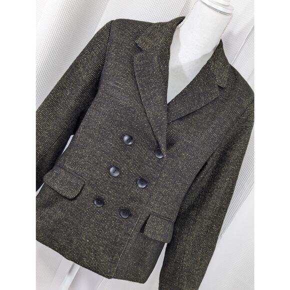 NWOT! COLDWATER CREEK! LUXE BLACK, TAUPE MICRO-CHECKED SOFT FINISH JACKET!SZ P14 - Picture 1 of 10